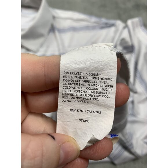 Callaway Men's Opti-Dri Polo Shirt XL White & Light Blue Striped Elastane - Picture 4 of 8